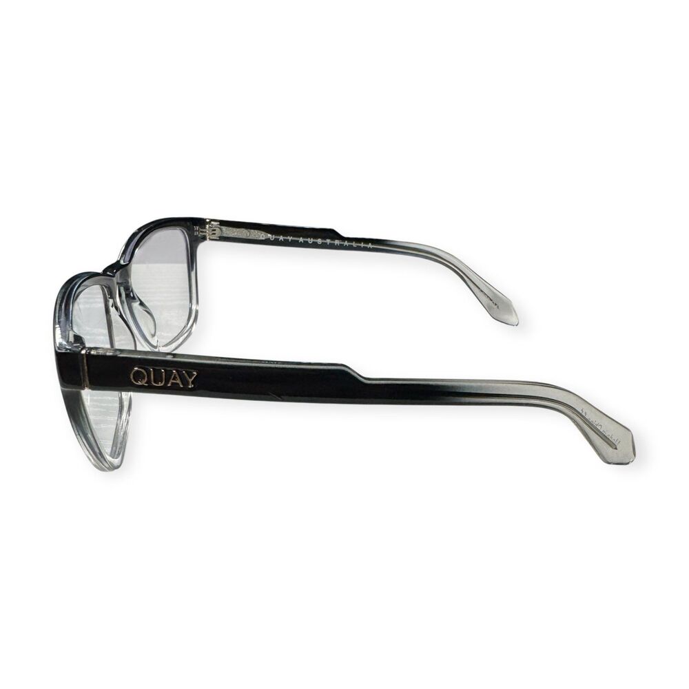 Quay Australia Hardwire 126 Eyeglasses Blue Light Lenses Black Clear Fade Frame - Picture 2 of 6